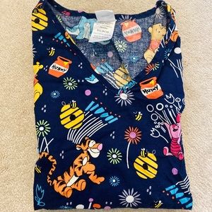 Disney brand Pooh bear scrub top